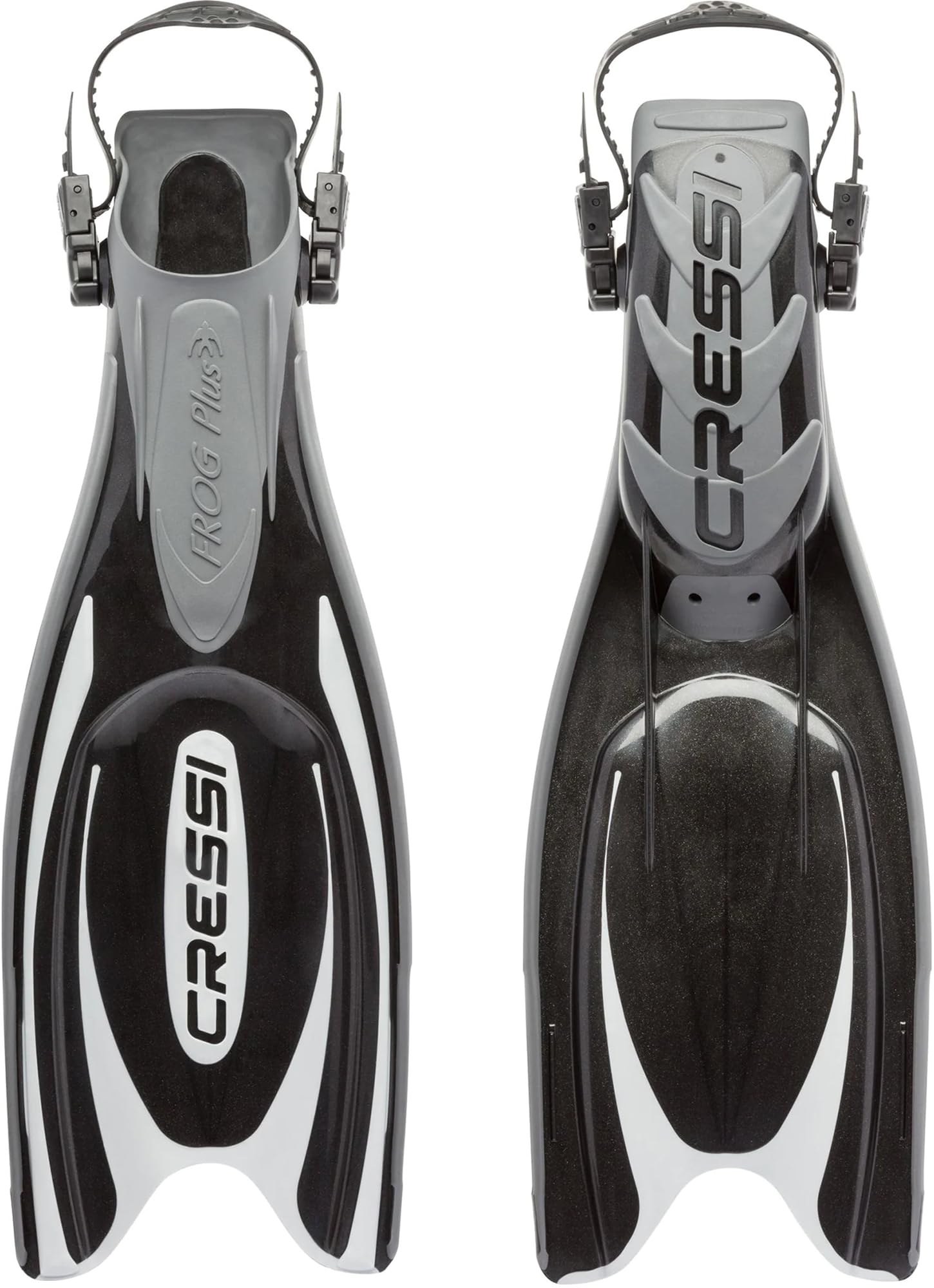 Cressi Adult Powerful Efficient Open Heel Scuba Diving Fins | Frog Plus: made in Italy